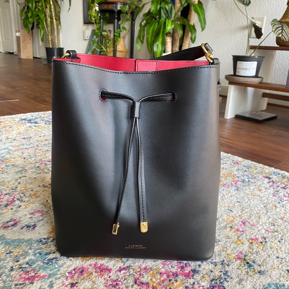 Ralph by Ralph Lauren Black Bucket Purse